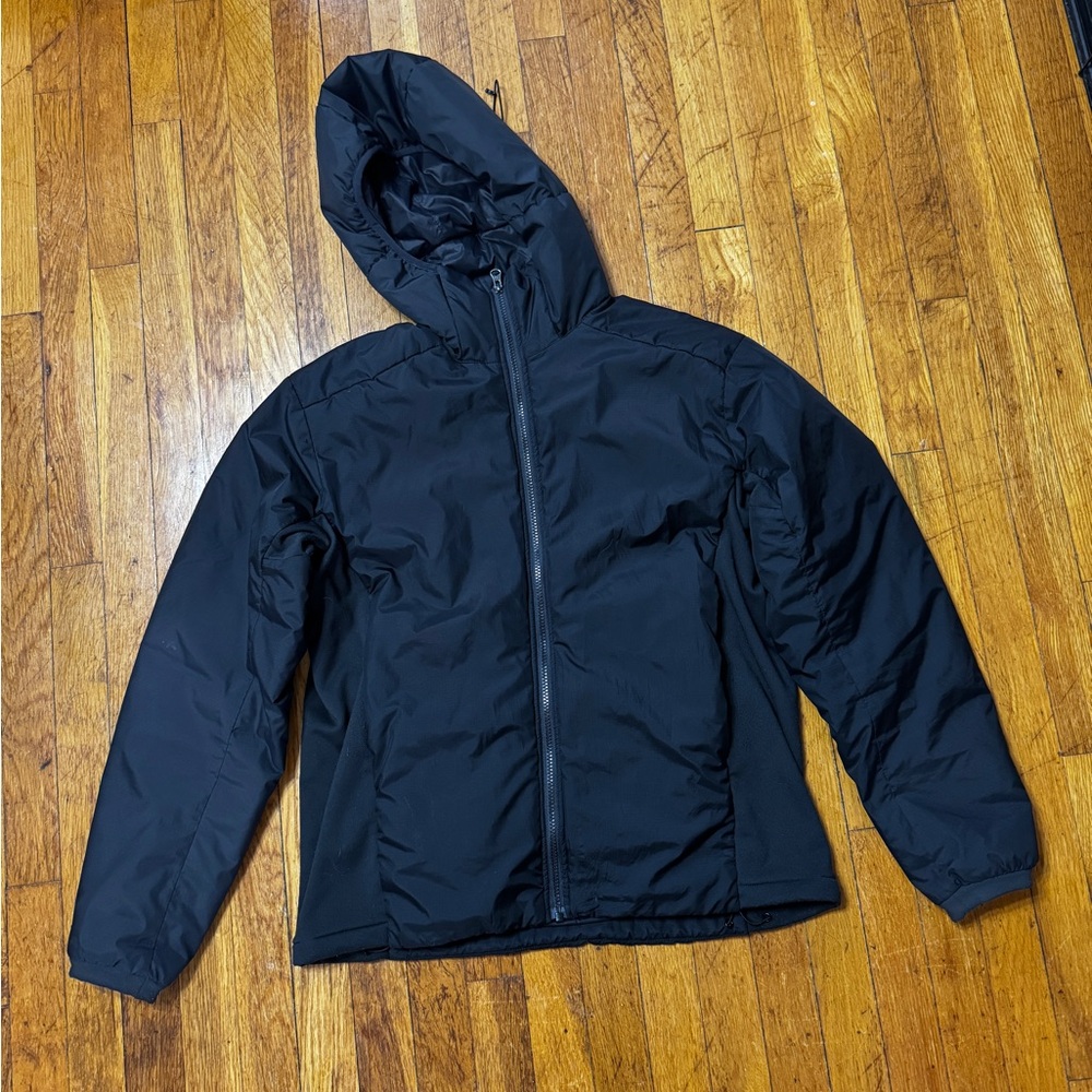 Quince Men's Hybrid Insulated Lightweight Jacket Hooded Hoody Black M Medium